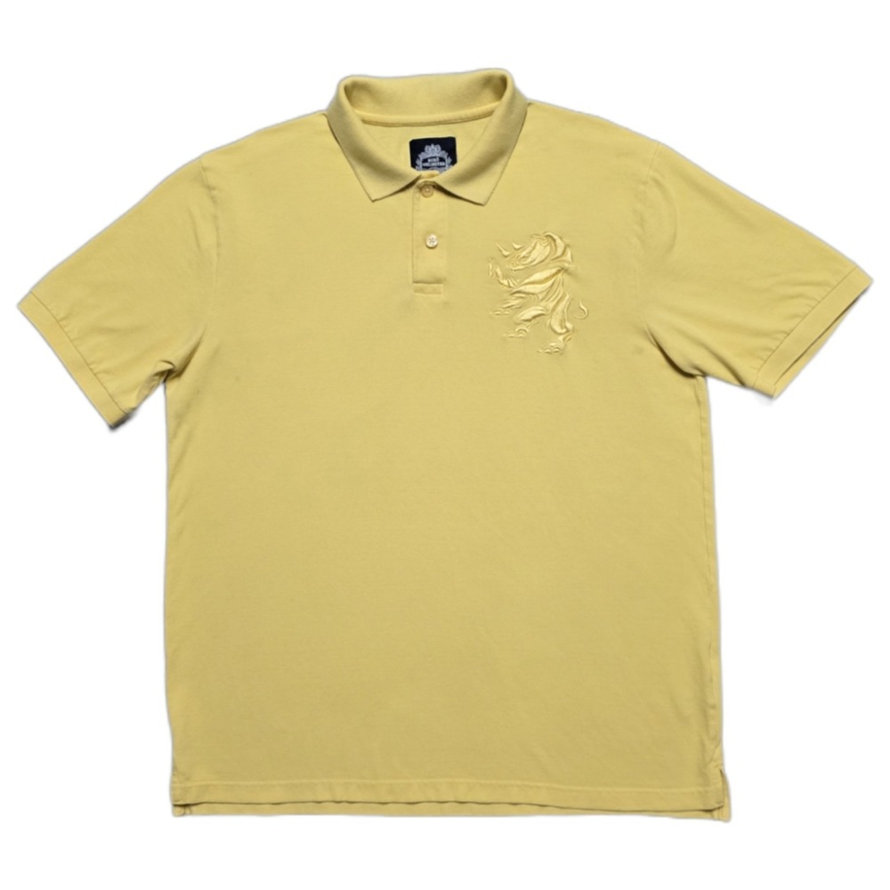 Vintage Y2K Ecko Unlimited Polo Mens XL Butter Yellow Big Rhino Embroidered Logo - Picture 2 of 16